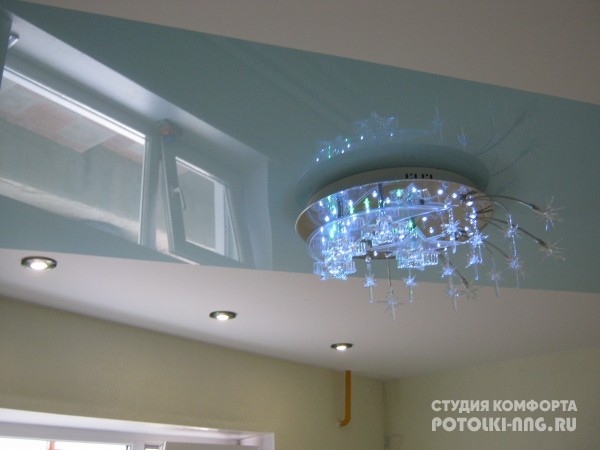Фотографии потолков комбинированные разными полотнами