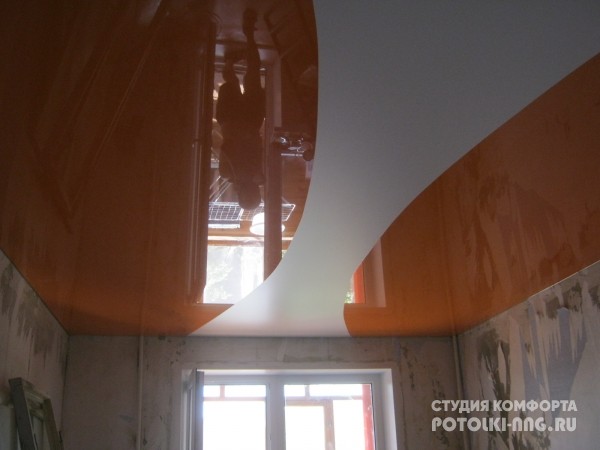Фотографии потолков комбинированные разными полотнами