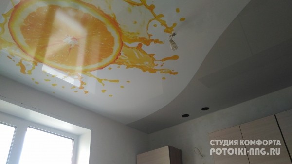 Фотографии потолков комбинированные разными полотнами