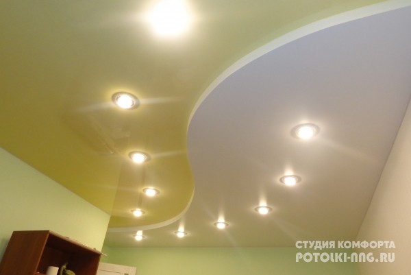 Фотографии двухуровневых потолков