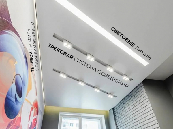 Натяжные потолки с нишами SLOTT